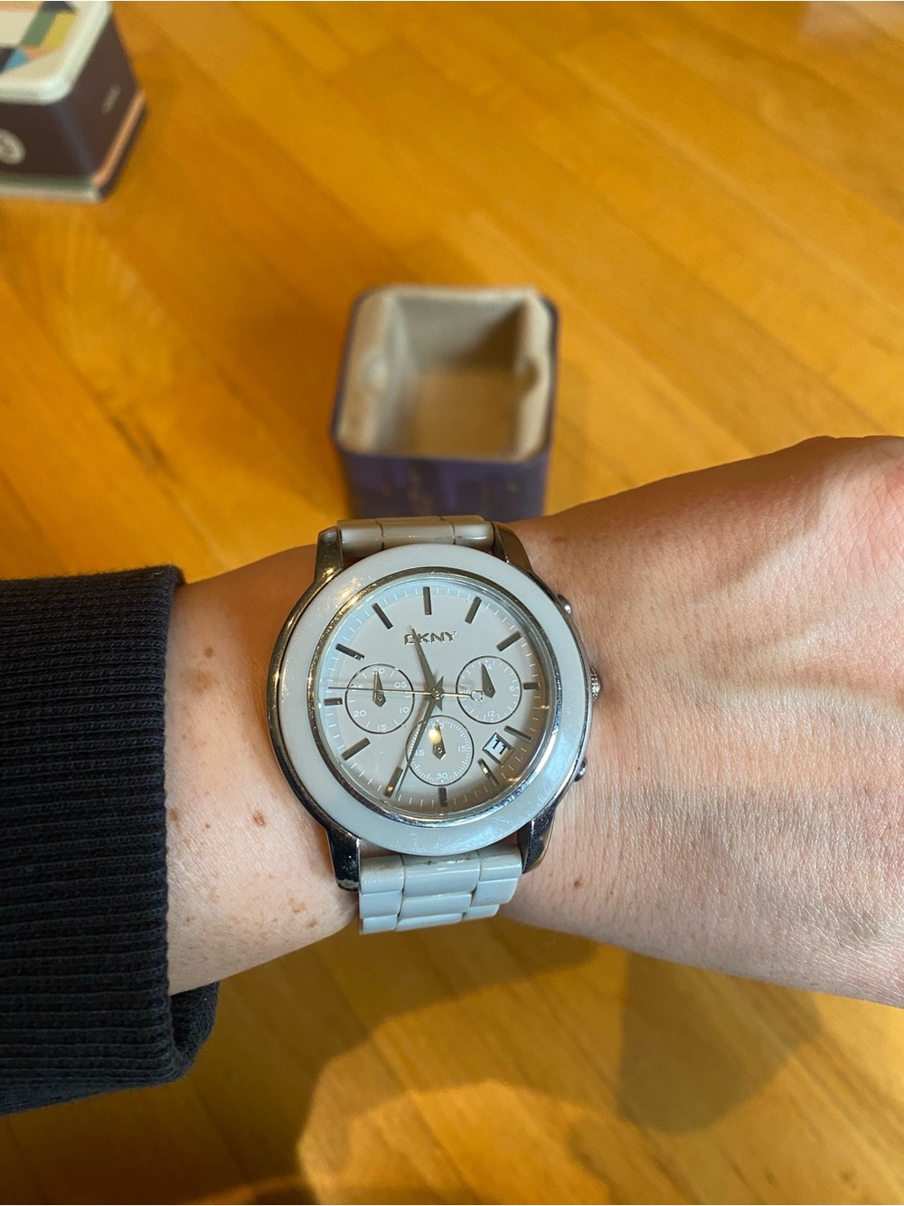 DKNY Gray Enamel Chronograph Watch
